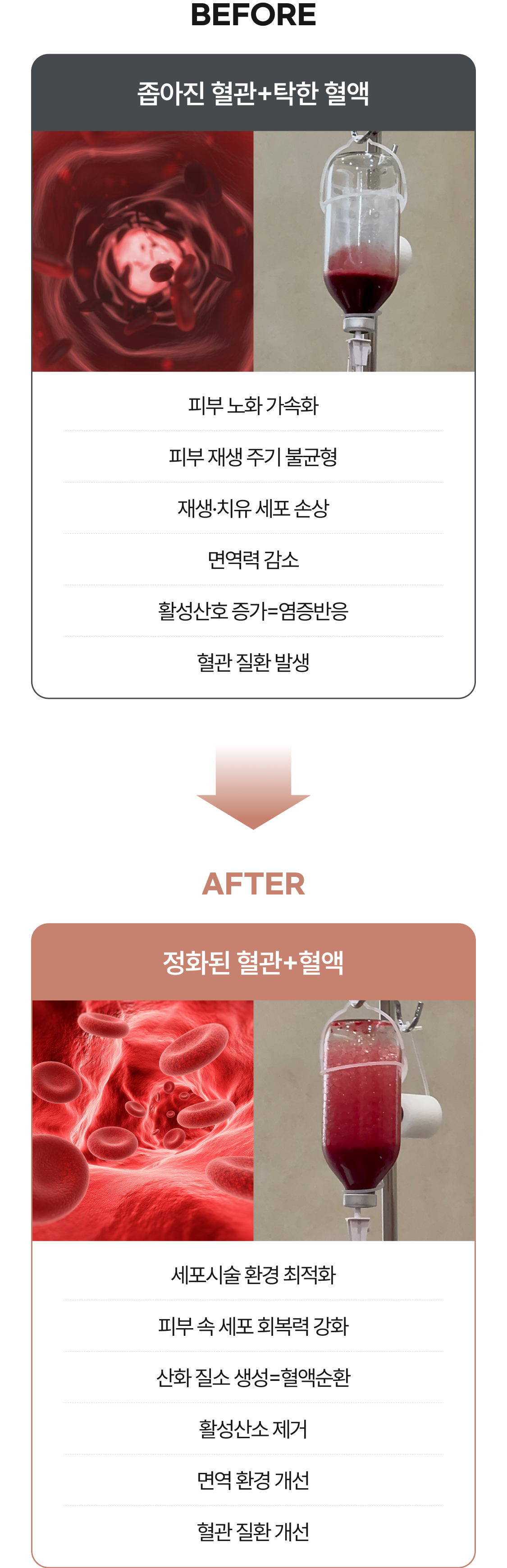 Only CELLTING 혈액토닝 프로그램 brfore / after